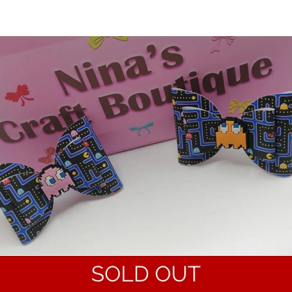 Pac Man Hair Bow Set